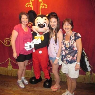 My first time meeting Mickey and he is helping celebrate my pregnancy! 