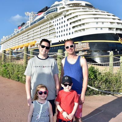 Our family at Disney's Castaway Cay private island in Bahamas