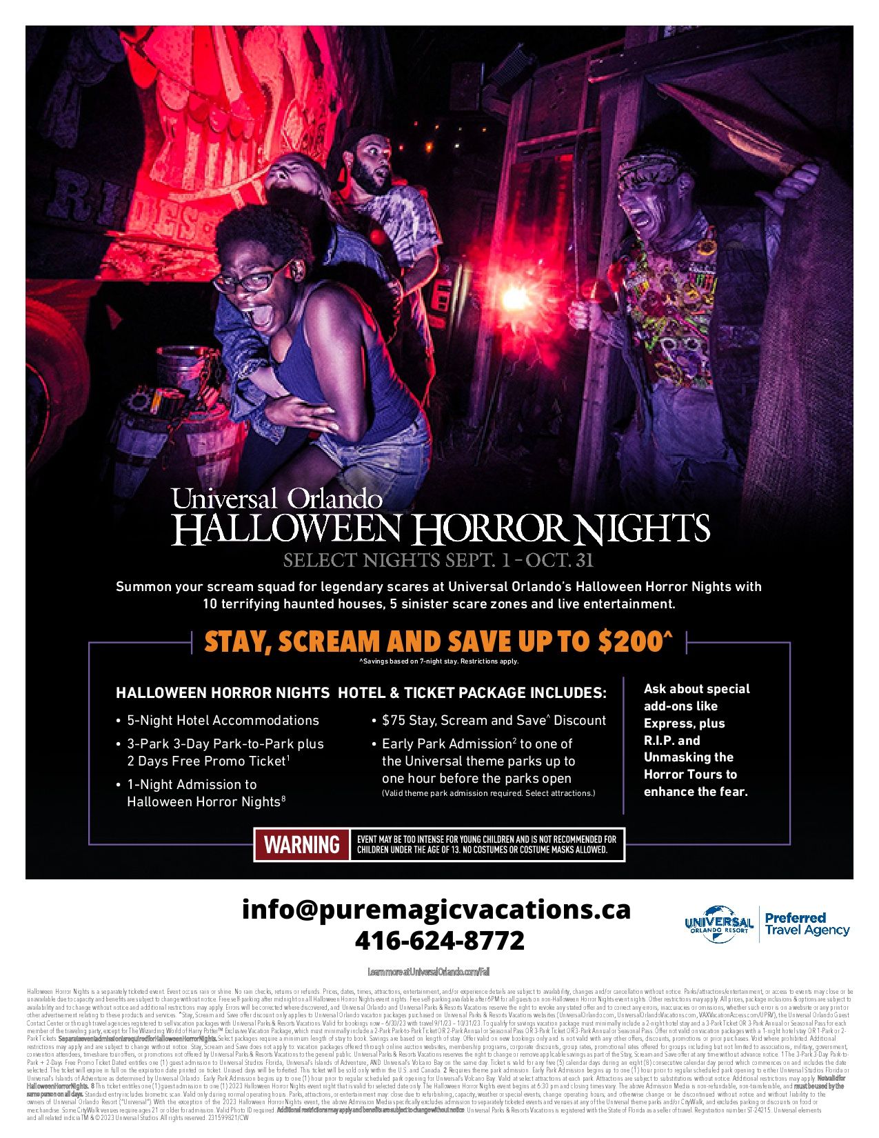Stay, Scream and Save up to $200 on Universal Orlando Halloween Horror Nights Hotel and Ticket Package