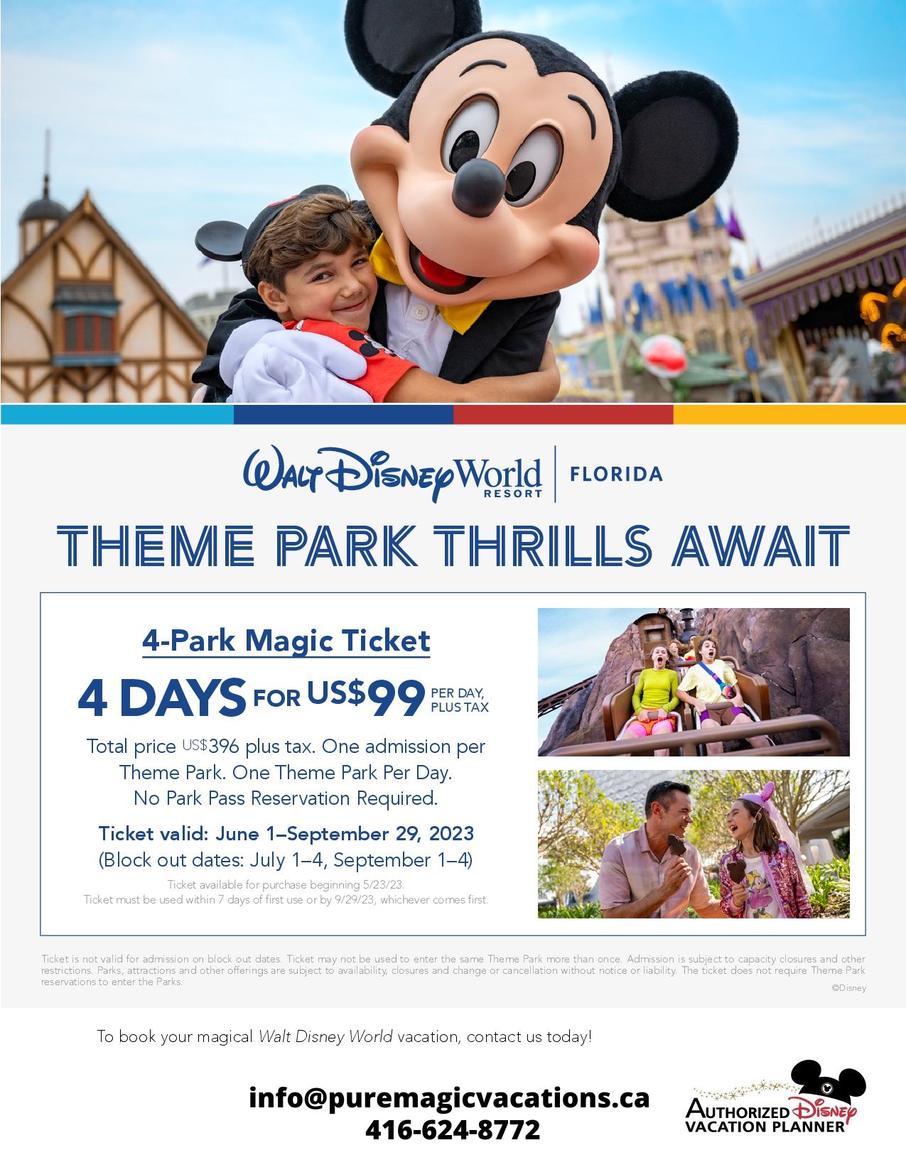 Theme park thrills await with a 4Park Magic Ticket Promotions and Offers