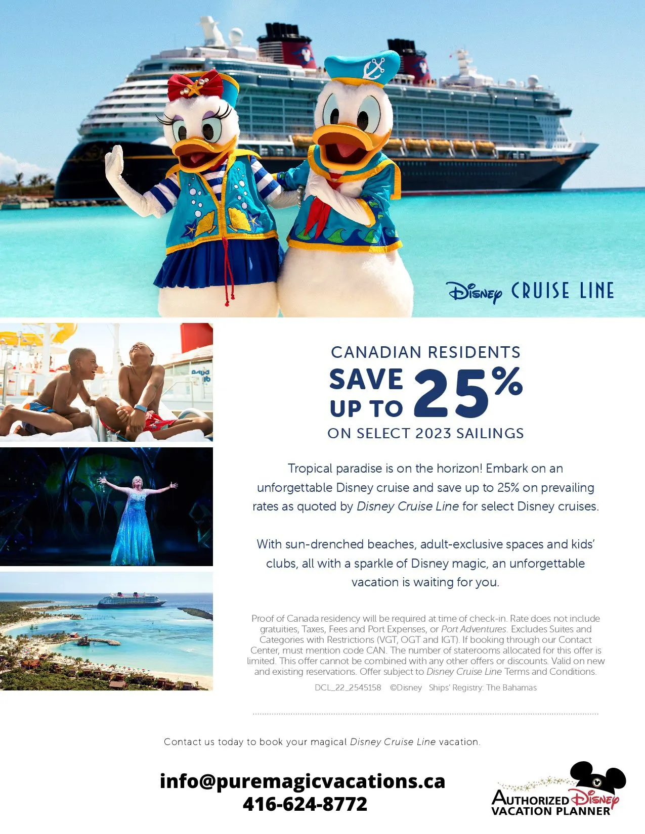 Disney Cruise Line Canadian Residents Save up to 25 Promotions and