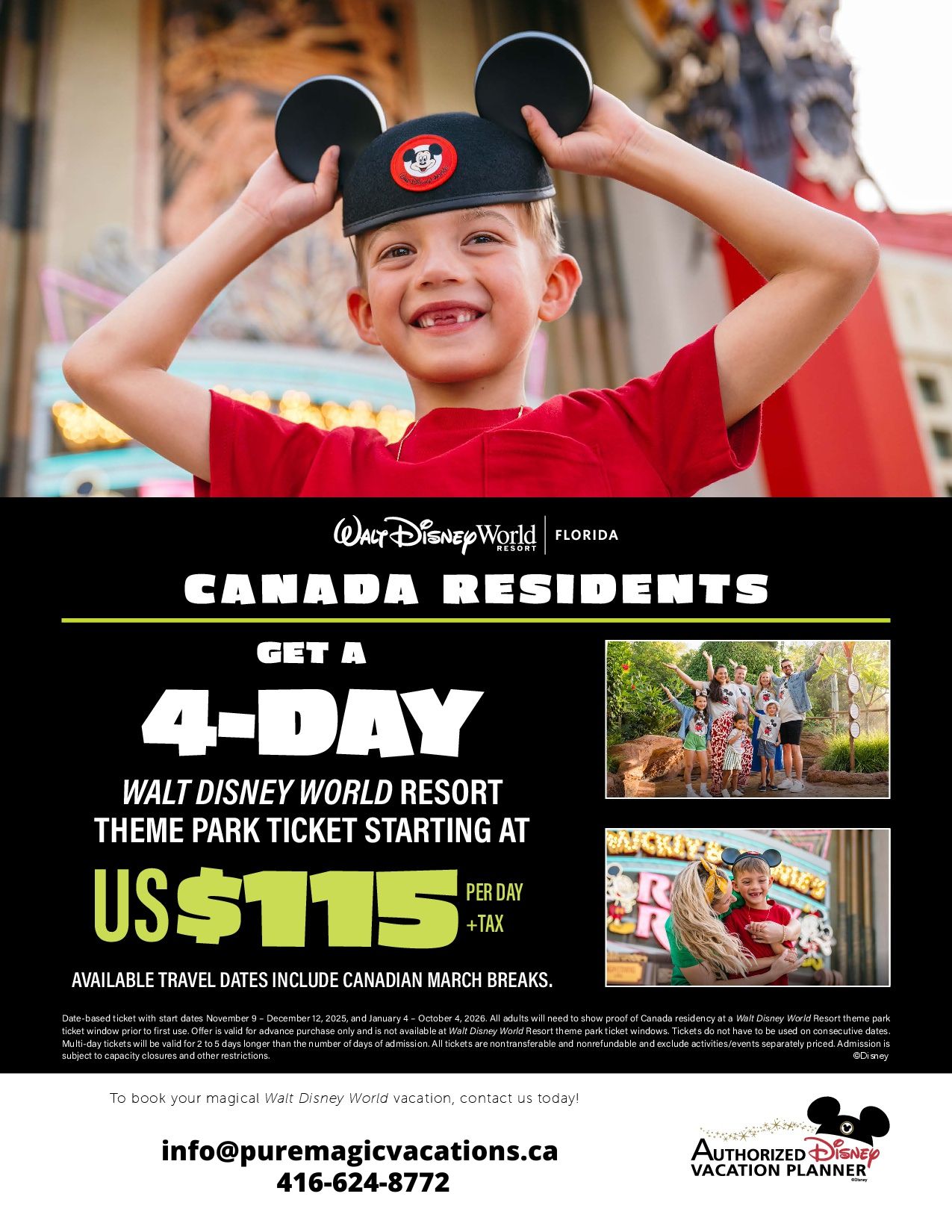 Canada Residents: Get a 4-Day or Longer Theme Park Ticket Starting at US$115 Per Day, Plus Tax
