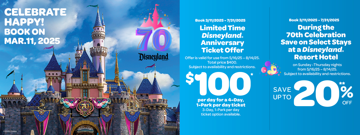 Disneyland Anniversary Ticket Offer – Visit for as Low as $100 USD Per Day with a Special 4-Day Ticket!