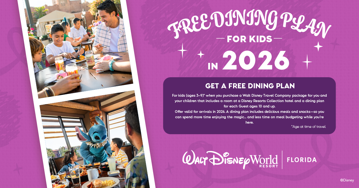 FREE Dining Plan for Kids (Ages 3 to 9) in 2026
