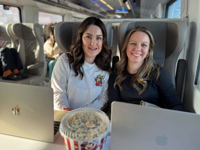 Pure Magic Vacations advisors riding Brightline from Orlando to Fort Lauderdale