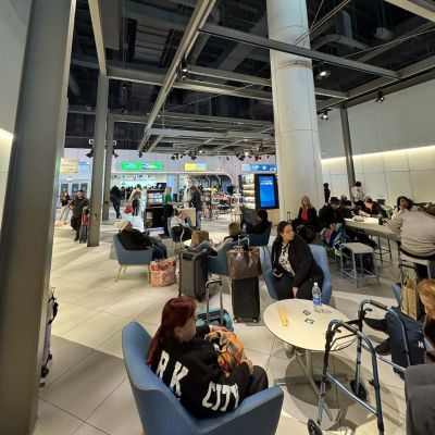 Interior of Brightline terminal at Orlando International Airport